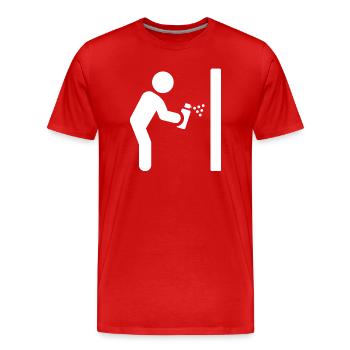 Graffiti Sprayer - Männer Premium Bio T-Shirt - Rot - Vorne - Damien (186cm)
