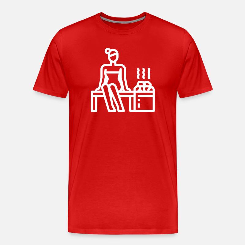 Sauna Saunieren - Männer Premium Bio T-Shirt - Rot