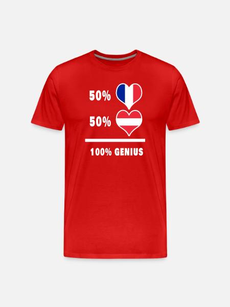 France and Austria Ingenious / Gift - Men's Premium Organic T-Shirt - red