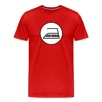 IRON WOMAN Super Mama Muttertag Geschenk - Männer Premium Bio T-Shirt - Rot - Vorne - Damien (186cm)
