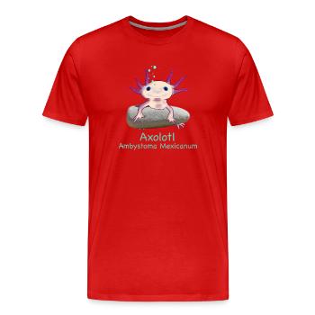 Kultiger Axolotl chillt, handgezeichnet - Männer Premium Bio T-Shirt - Rot - Vorne - Damien (186cm)