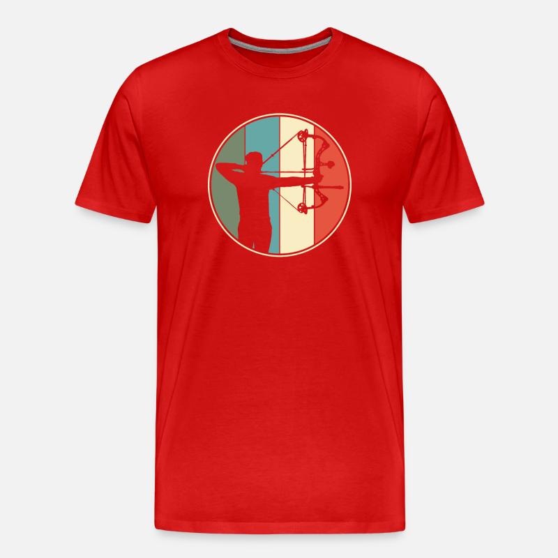 Bogenschießen Bogenjagd Retro - Männer Premium Bio T-Shirt - Rot