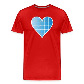 La cellule solaire comme cœur pour une énergie positive - T-shirt bio Premium Homme - rouge - Devant - Damien (186cm)