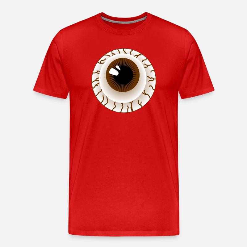 Brauner Augapfel - Männer Premium Bio T-Shirt - Rot
