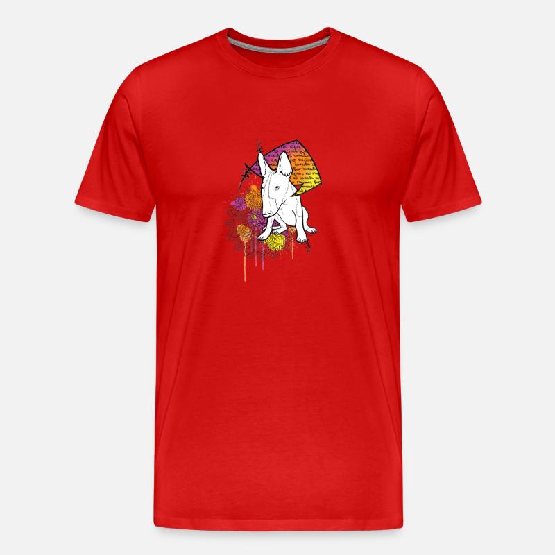 Bullterrier No Racism - Männer Premium Bio T-Shirt - Rot