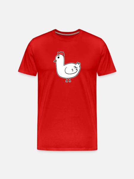 Hahn Huhn - Männer Premium Bio T-Shirt - Rot