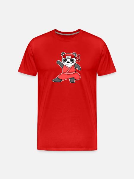 Ninja Panda - T-shirt bio Premium Homme - rouge