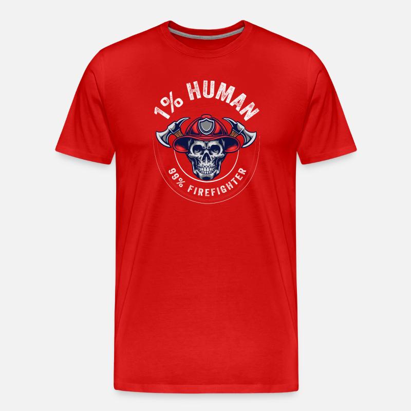 Feuerwehrmann - Männer Premium Bio T-Shirt - Rot