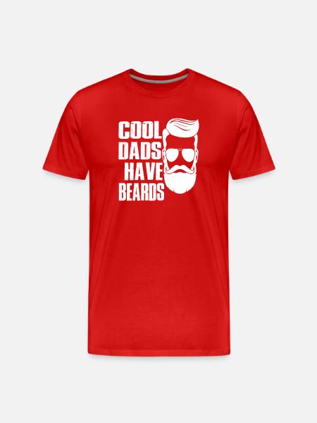 cool dads have beards - Men's Premium Organic T-Shirt - red