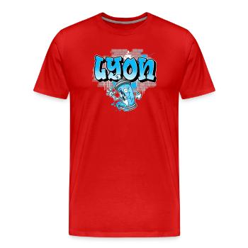 Lyon Graffiti - T-shirt bio Premium Homme - rouge - Devant - Damien (186cm)