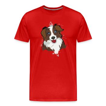 Australian Shepherd - Männer Premium Bio T-Shirt - Rot - Vorne - Damien (186cm)