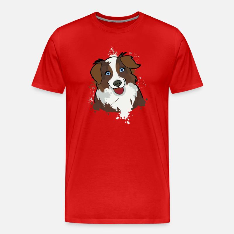 Australian Shepherd - Männer Premium Bio T-Shirt - Rot