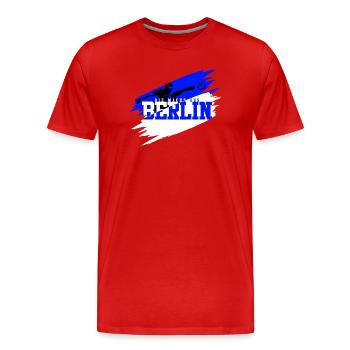 Berlin Soccer Charlottenburg Bleu Blanc - T-shirt bio Premium Homme - rouge - Devant - Damien (186cm)