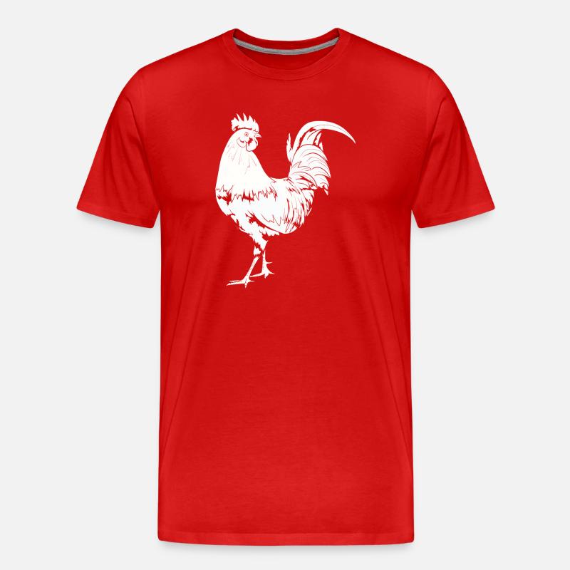 Hahn Huhn Gockel - Männer Premium Bio T-Shirt - Rot
