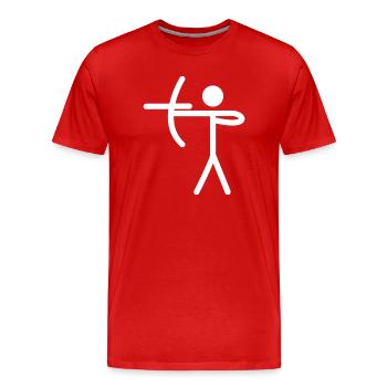 Tir à l’arc - T-shirt bio Premium Homme - rouge - Devant - Damien (186cm)