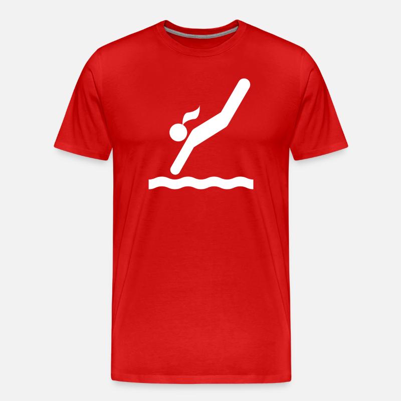 Turmspringen - Männer Premium Bio T-Shirt - Rot