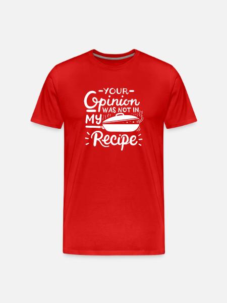 Koch Rezept Kochen - Männer Premium Bio T-Shirt - Rot