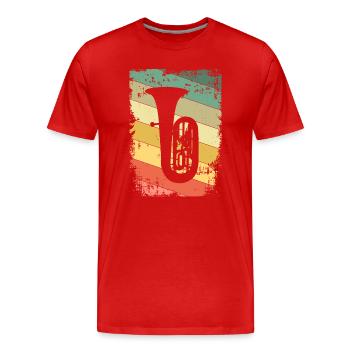Tuba joueur de tuba - T-shirt bio Premium Homme - rouge - Devant - Damien (186cm)