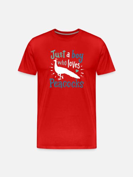 Peacocks birds peacock peacock lovers - Men's Premium Organic T-Shirt - red
