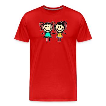 Amie Meilleurs amis - T-shirt bio Premium Homme - rouge - Devant - Damien (186cm)