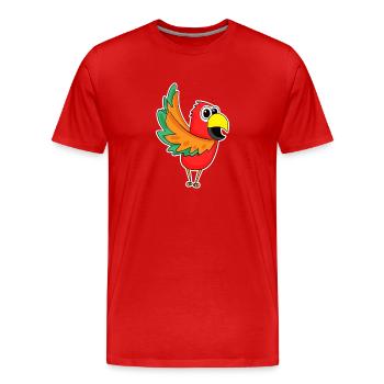 Papagei - Männer Premium Bio T-Shirt - Rot - Vorne - Damien (186cm)