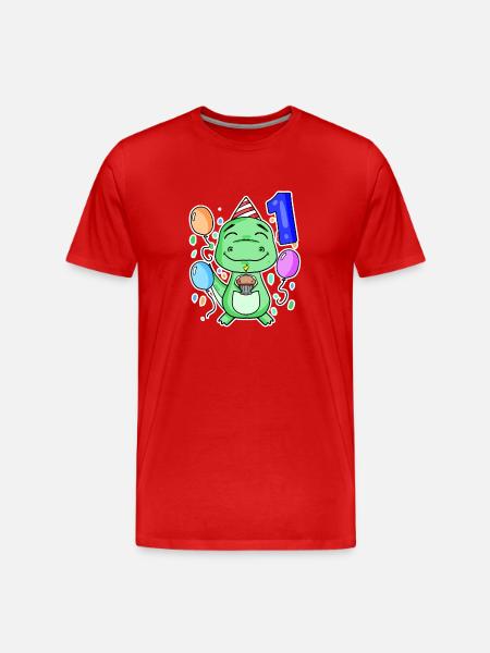1st birthday - 1 year old - Men's Premium Organic T-Shirt - red