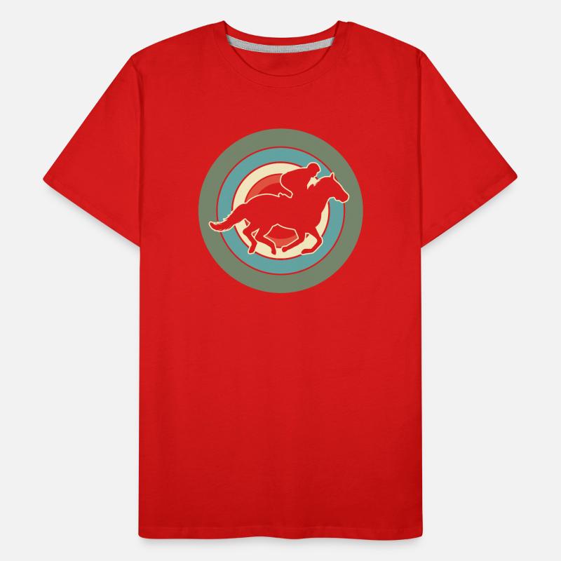 Cavalier Cavalier Equestre Rétro T-shirt bio Premium Homme