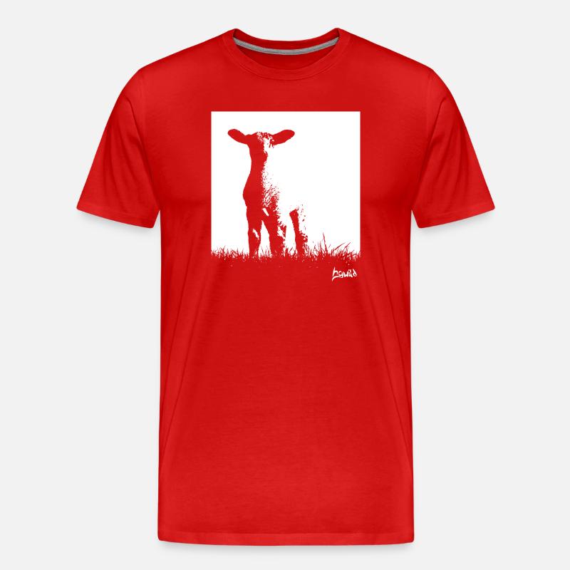 Ostfriesland-Kollektion: Deich-Lämmchen - Männer Premium Bio T-Shirt - Rot