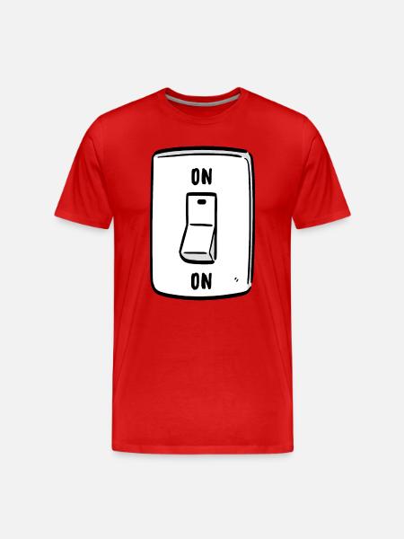 Interrupteur ON Cool Humour Drôle Motivation - T-shirt bio Premium Homme - rouge