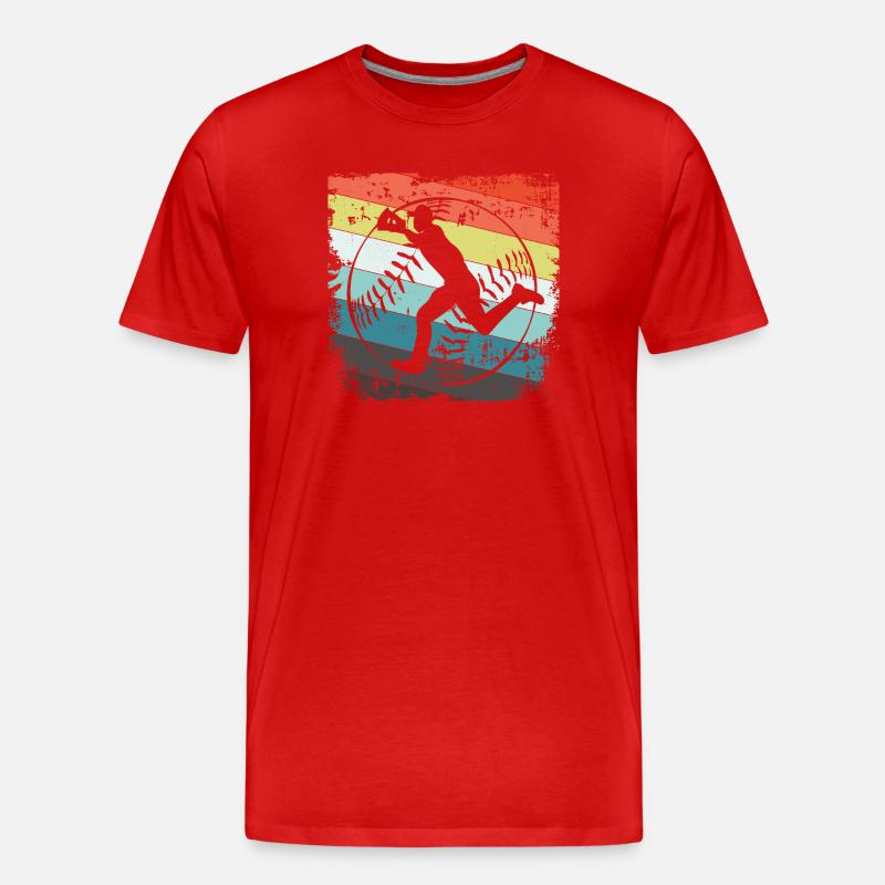 Baseball Baseballspieler - Männer Premium Bio T-Shirt - Rot