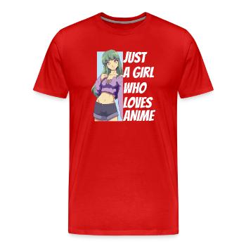 Anime Japonais Otaku Anime Amateurs - T-shirt bio Premium Homme - rouge - Devant - Damien (186cm)