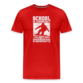 Snowboarding Snowboarder Snowboard - T-shirt bio Premium Homme - rouge - Devant - Damien (186cm)