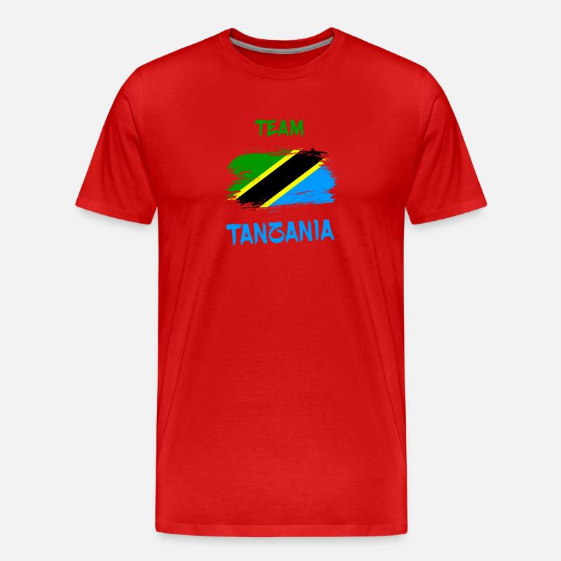 Team Tansania Flaggen Design - Männer Premium Bio T-Shirt - Rot