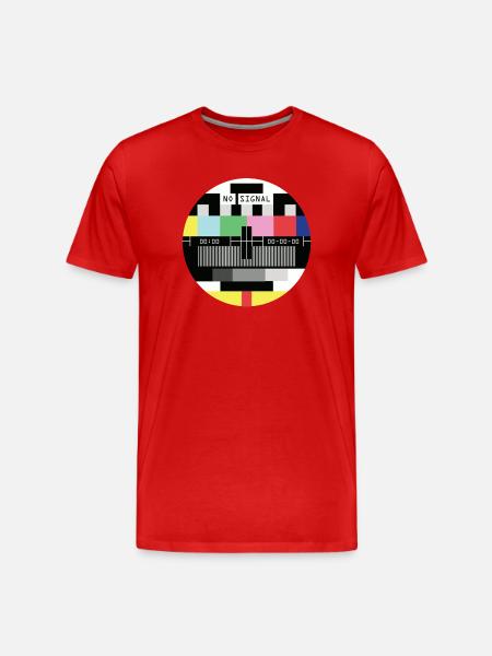 Test Pattern Pixel Art T-Shirt TV - Men's Premium Organic T-Shirt - red