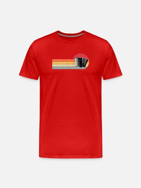 Akkordeon - Männer Premium Bio T-Shirt - Rot