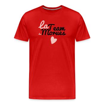 La team des morues - T-shirt bio Premium Homme - rouge - Devant - Damien (186cm)