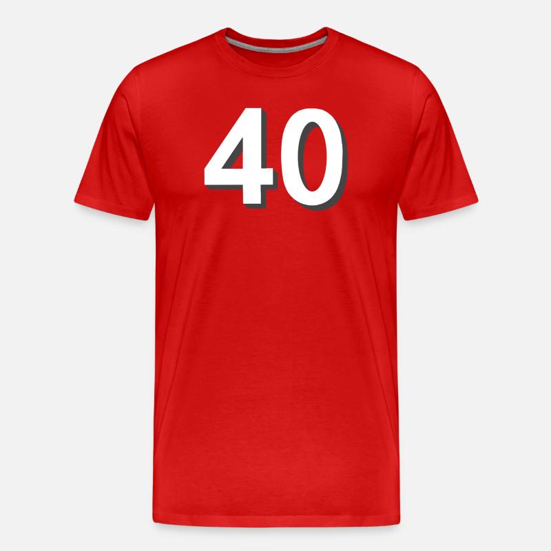40 hell, feiern - Männer Premium Bio T-Shirt - Rot