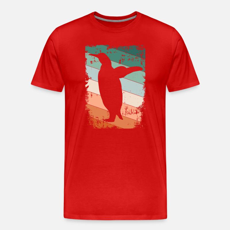 Pinguin Pinguine - Männer Premium Bio T-Shirt - Rot