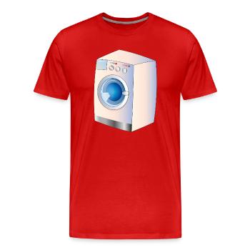Waschmaschine im Comic Stil für frische Ideen - Männer Premium Bio T-Shirt - Rot - Vorne - Damien (186cm)