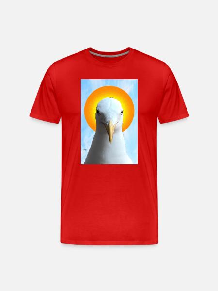 Sun Halo Seagull Portrait - Men's Premium Organic T-Shirt - red