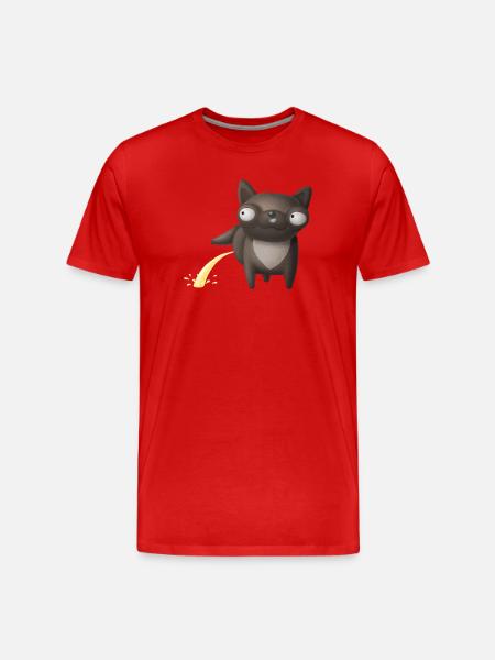 Peeing Dog Funny Animal Design - Men's Premium Organic T-Shirt - red