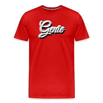 Nerd - GENIUS - T-shirt bio Premium Homme - rouge - Devant - Damien (186cm)