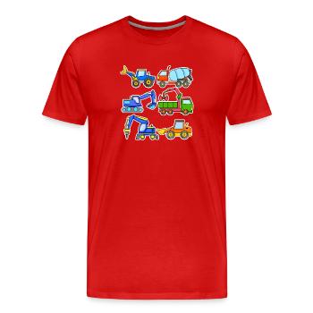 Chantiers - T-shirt bio Premium Homme - rouge - Devant - Damien (186cm)