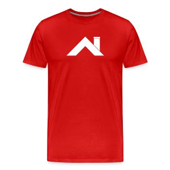 Maison toit - T-shirt bio Premium Homme - rouge - Devant - Damien (186cm)