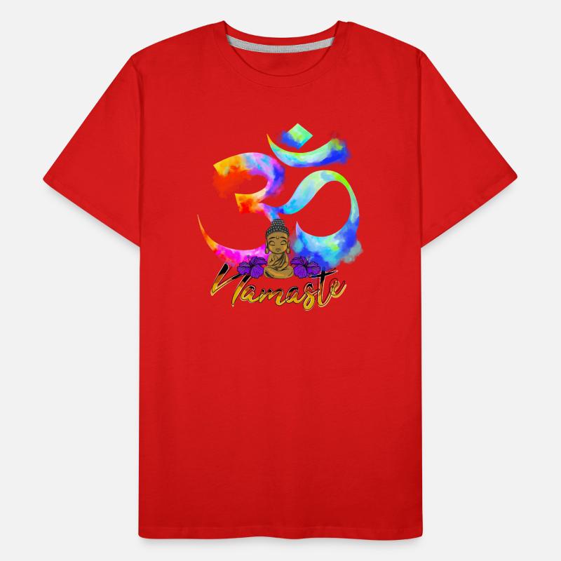 Namaste-Bogen-Iris-Buddha Männer Premium Bio T-Shirt