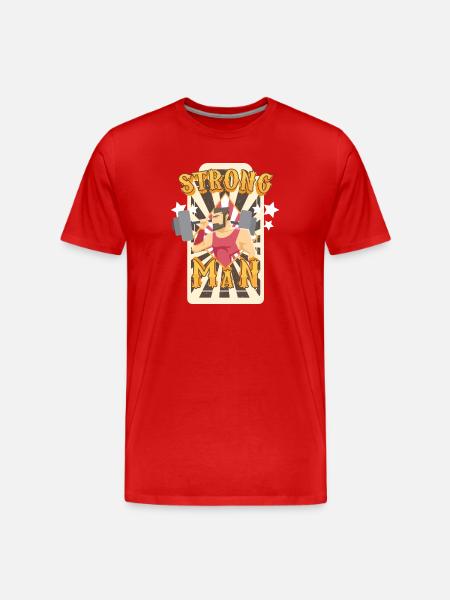 Strong man circus weightlifting birthday - Men's Premium Organic T-Shirt - red