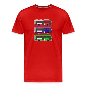 Bus - Männer Premium Bio T-Shirt - Rot - Vorne - Damien (186cm)