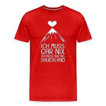 Sauerland Nordrhein-Westfalen - Männer Premium Bio T-Shirt - Rot - Vorne - Damien (186cm)