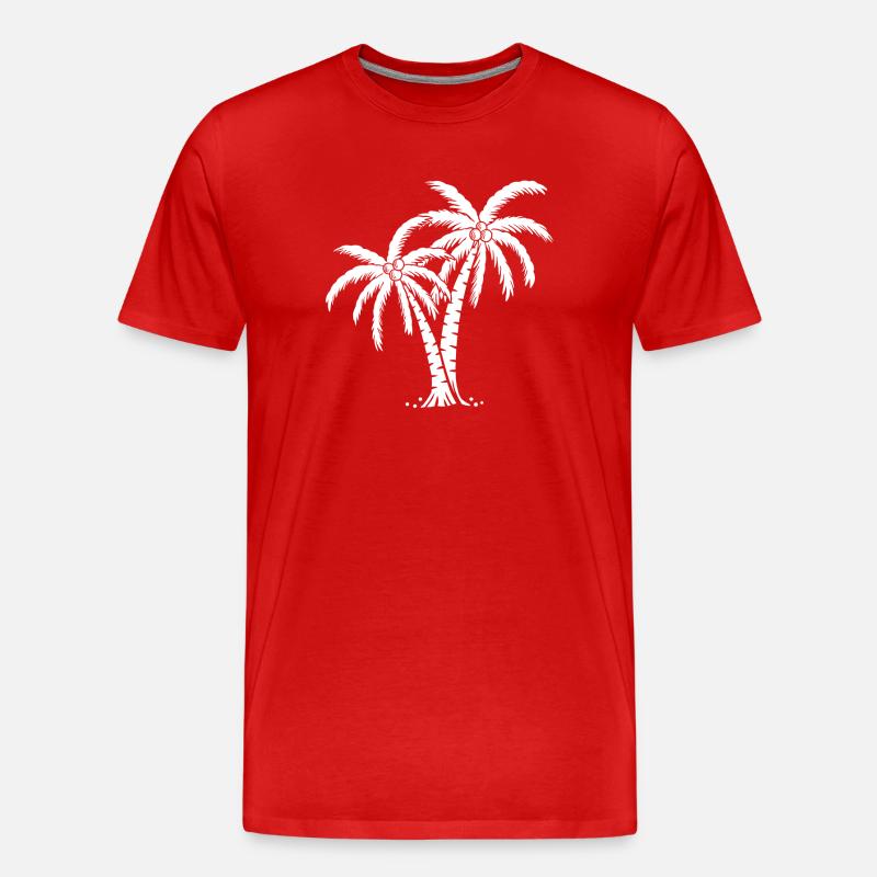 Palme - Männer Premium Bio T-Shirt - Rot