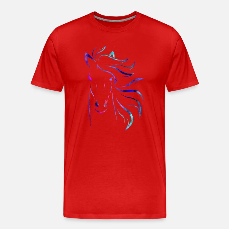 Pferd - Männer Premium Bio T-Shirt - Rot